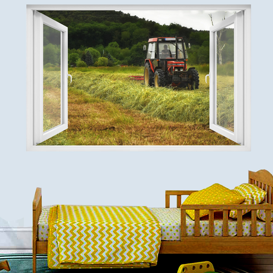 Fields Farm Vintage Tractor Wall Sticker Art Poster Mural Transfer Decal Room Office Nursery Decor Id261