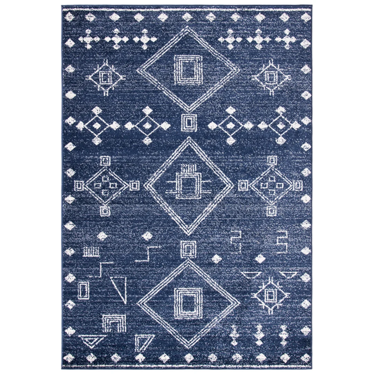 Tarbox Looped/Hooked Navy/White Rug