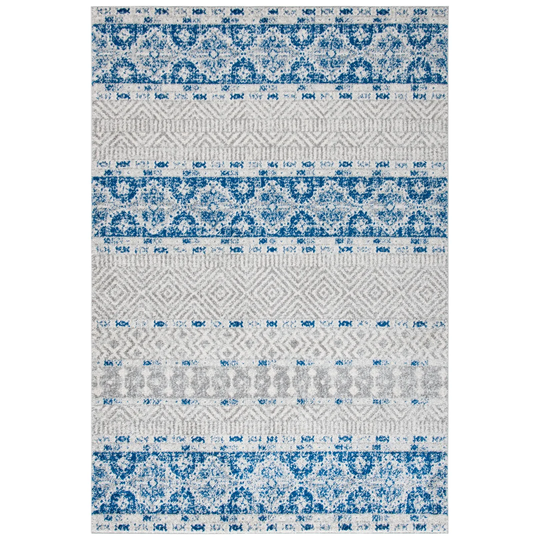 Tabb Looped/Hooked Silver/Blue Rug
