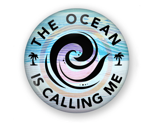 The Ocean Is Calling Me Button Or Magnet, Pin, Sea Fridge Beach House Decor Backpack Button, Wave