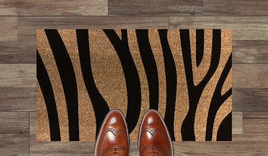 Artisan Kiss Zebra Coir Brown Door Mat Present