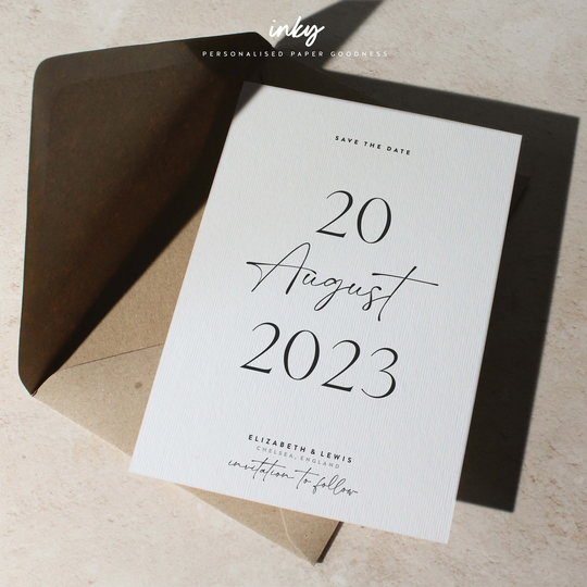 Save The Date, Simple The Modern Personalised Our Date Cards, Stylish Chelsea