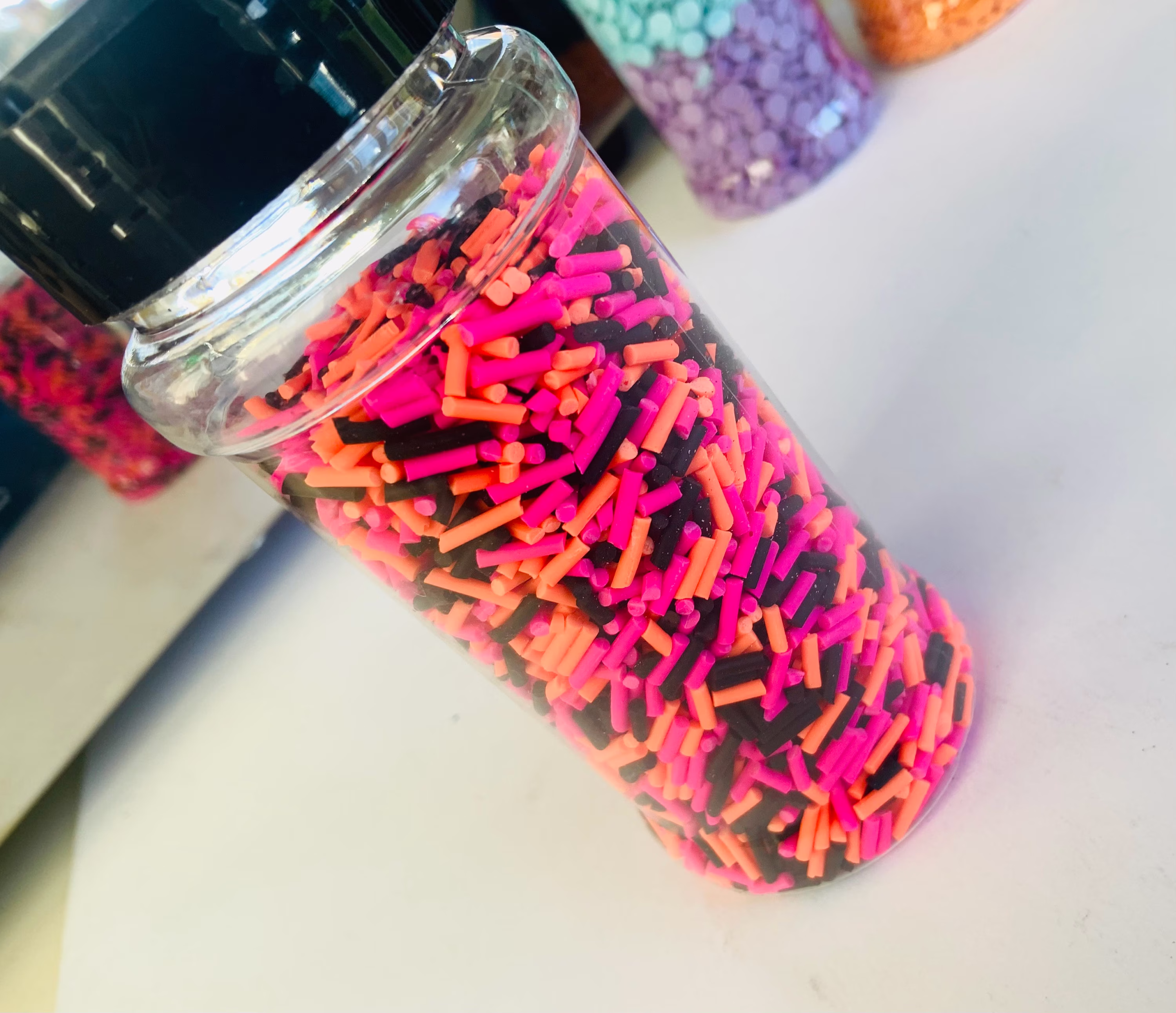 Clay Sprinkles Shaker , Craft Supplies Clay Slices Tumbler , Slime Resin Filler Glitter Shakers