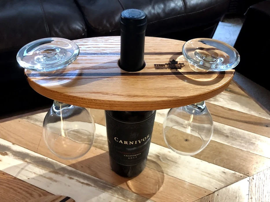 Wood Wine & Glass Display Holder, Caddy, Wood Gifts, Mother's Day Anniversary Gift, Wedding Table