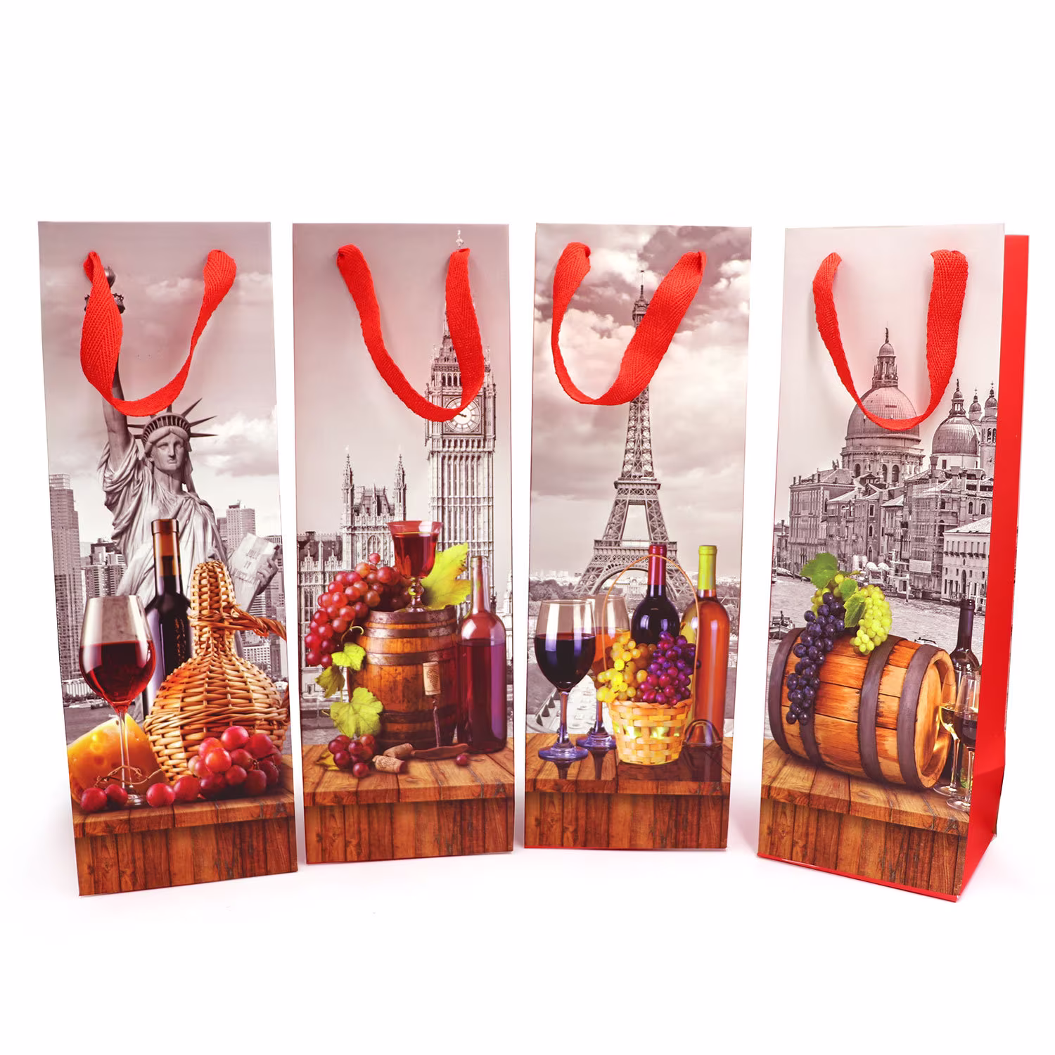 Wine Gift Bags With Tag & Handles/Fun Favour Bag Pack Bottle Carriers For Weddings, Anniversary, Birthdays & Other Special Occasions