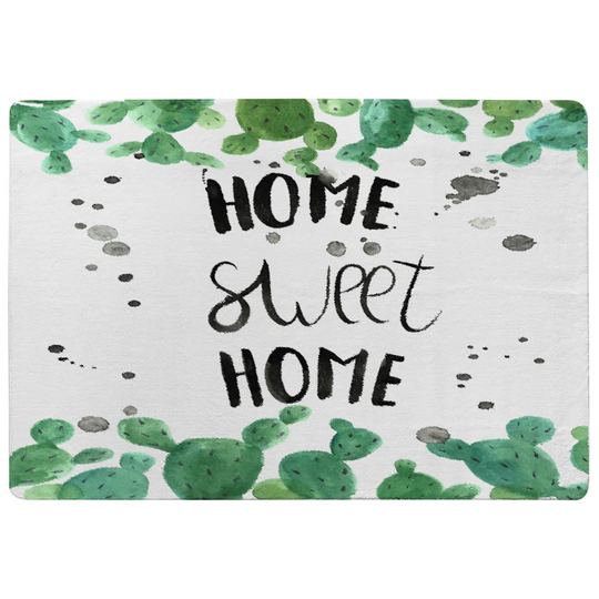Perales Home Sweet Home Designer Shaggy White/Green Rug
