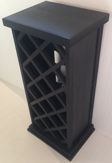 14 Bottle Lattice Style Wine Rack "Black /W Matte Finish