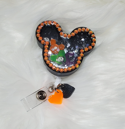 Mickey Shaker Badge Reel With Bling