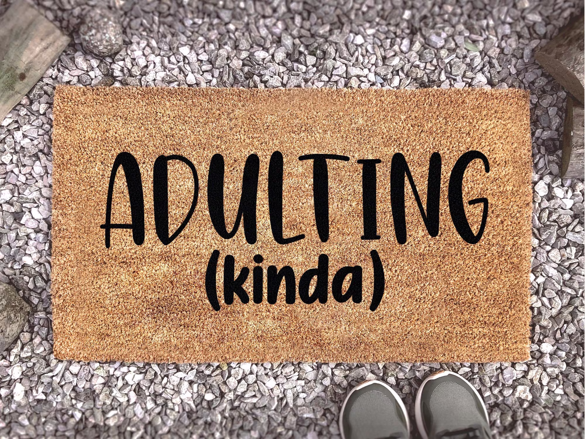 Adulting Kinda Doormat - Custom Home Decor Funny Welcome Mat Gift Housewarming New