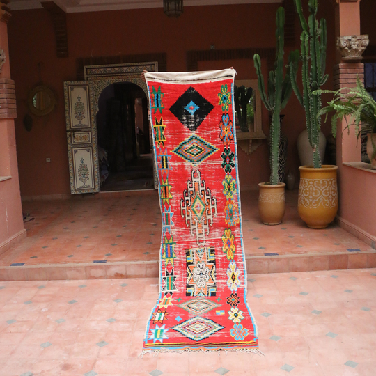 Narrow Runner Rug, Moroccan Runner, 3x10 Feet Carpet