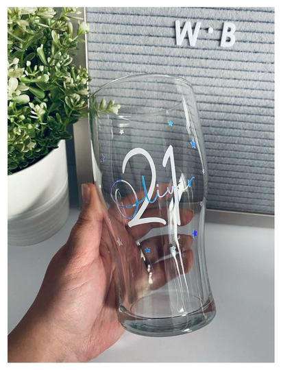 Personalised Pint Glass | Special Birthday Glasses Gift Beer Big