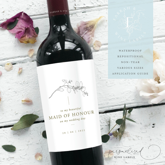 Will You Be Wine Bottle Labels | Bridesmaid Thank Gift Labels| Proposal Custom Few26