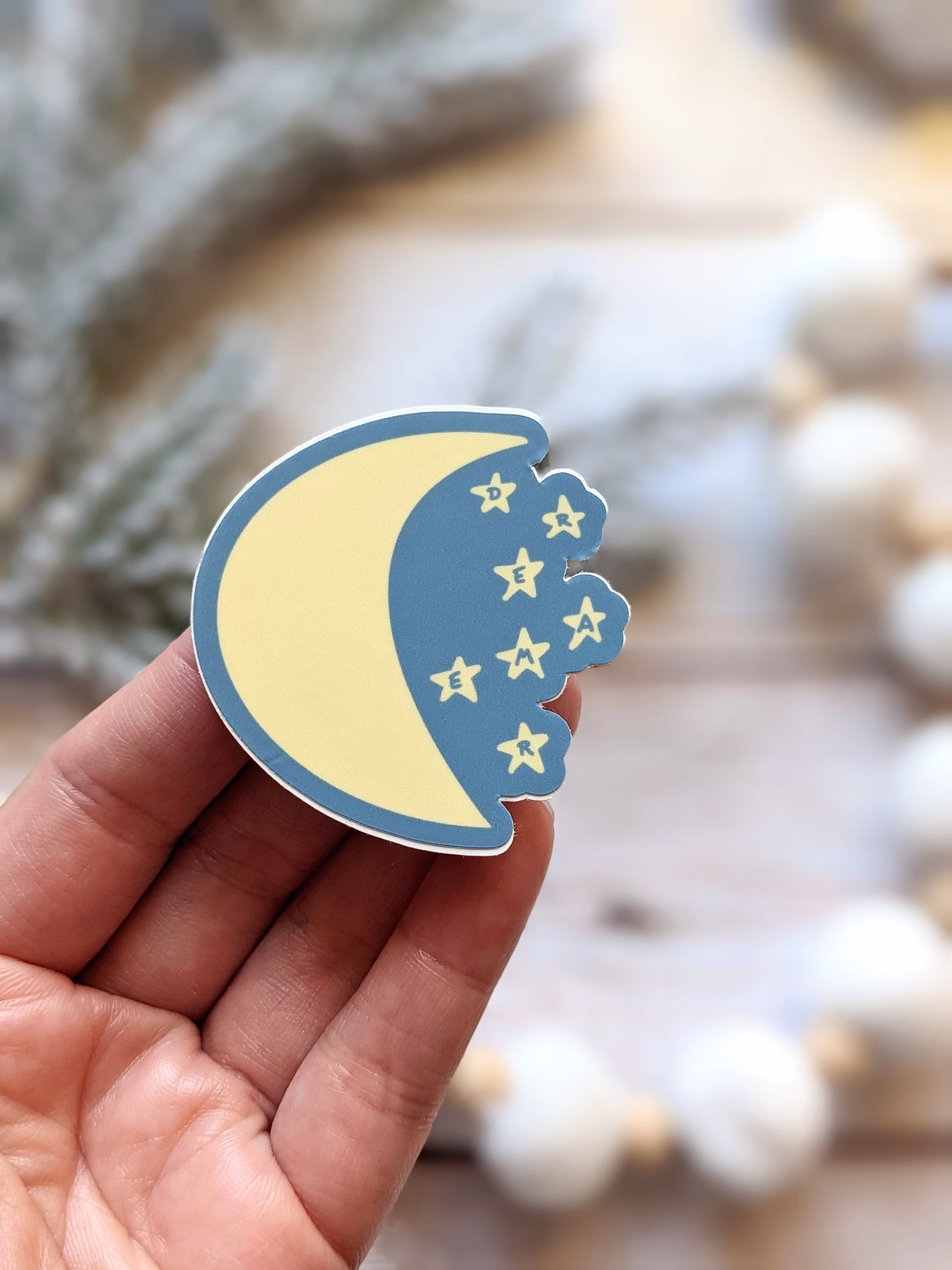 Moon + Stars Dreamer Sticker | Die Cut Vinyl Weatherproof Chase Your Dreams