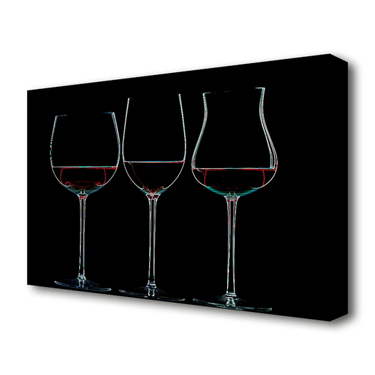 Wine Glass Kitchen - Wrapped Canvas Photograph