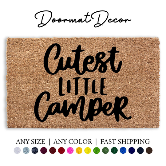 Cutest Little Camper Doormat, Rv Flocked Coir Door Mat, Outdoor Welcome Custom Personalized Motorhome Doormat