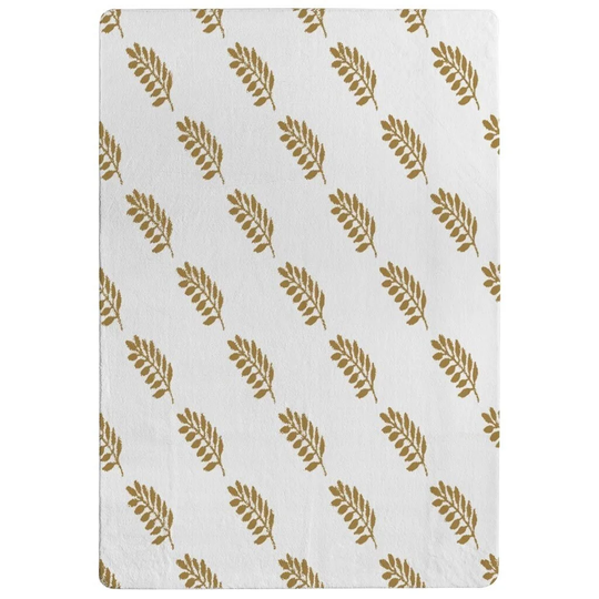Paredes Leaf Designer Shaggy Yellow/Cream Rug
