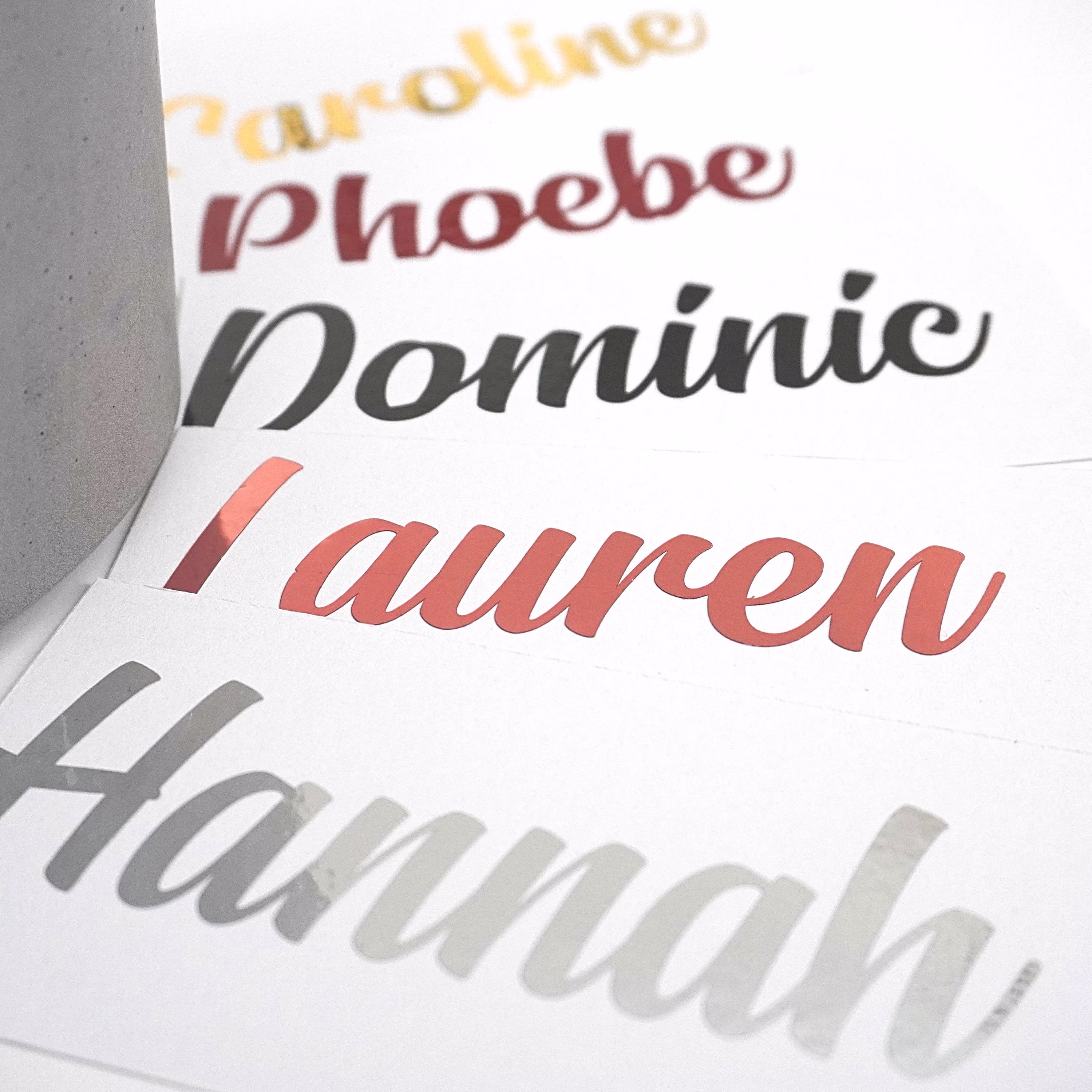 Custom Vinyl Name Decals, Wedding Decor, Calligraphy Decals Champagne Flutes, Bridesmaid Stickers, Wine Glass Bachelorette Party