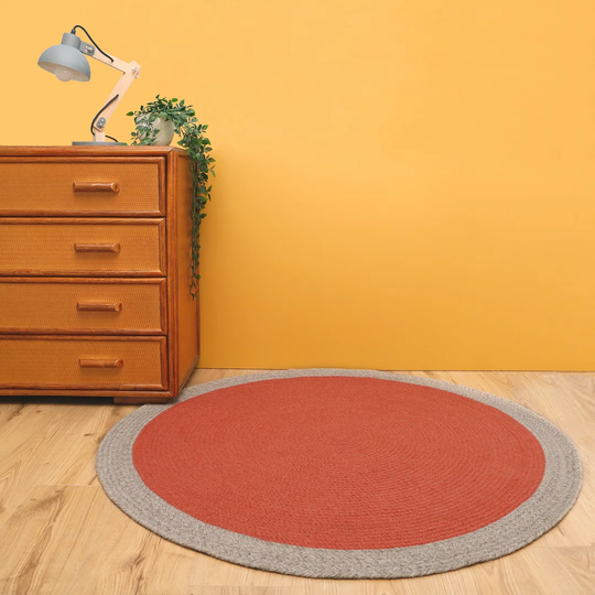 Aideen Nolan Hand Braided Cotton Orange Rug