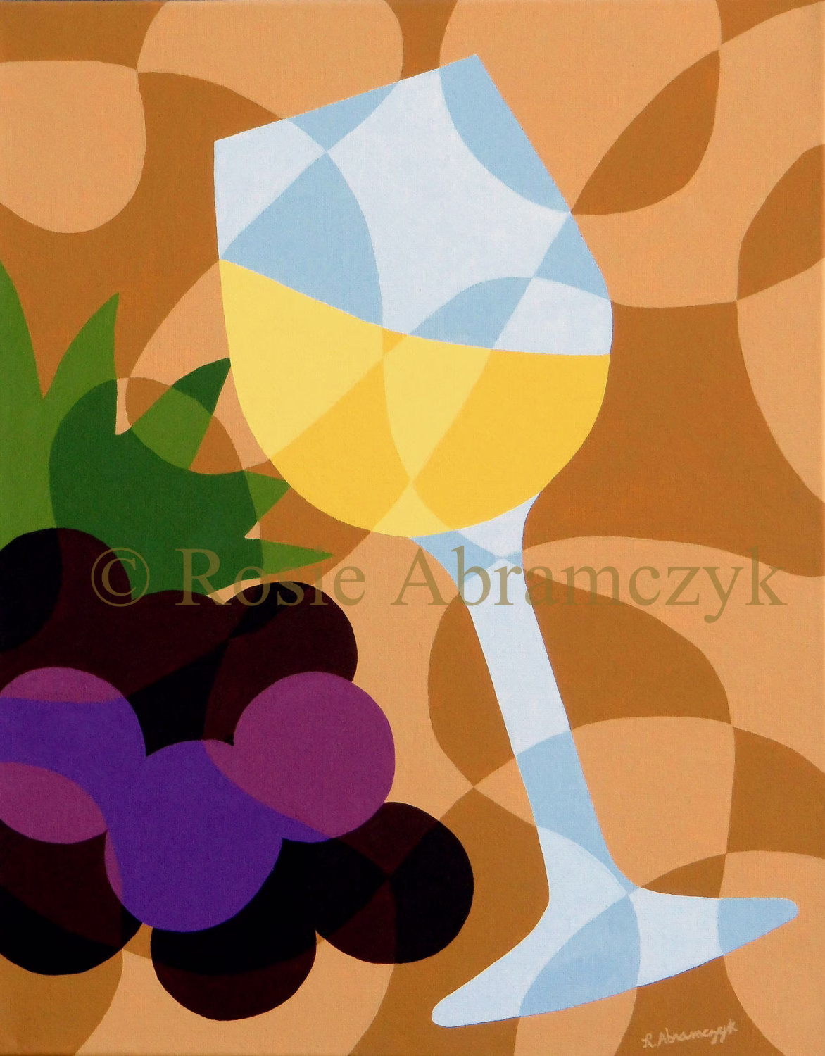 Cheers - White Wine, Art Print | By Rosie Abramczyk Sale
