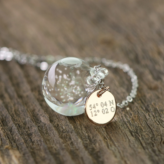 Snowglobe Chain + Engraving Personalized Necklace Gift For Her K385