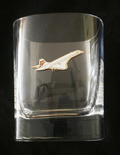 Concorde Tumblers Pair Of Cut Crystal Glasses Gift Boxed Plane Lover 82