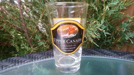 Upper Canada Craft Brewed Collectible Beer Glass, Drinking Barware A Division Of Sleeman Breweries Ontario Canada, Pints Glass