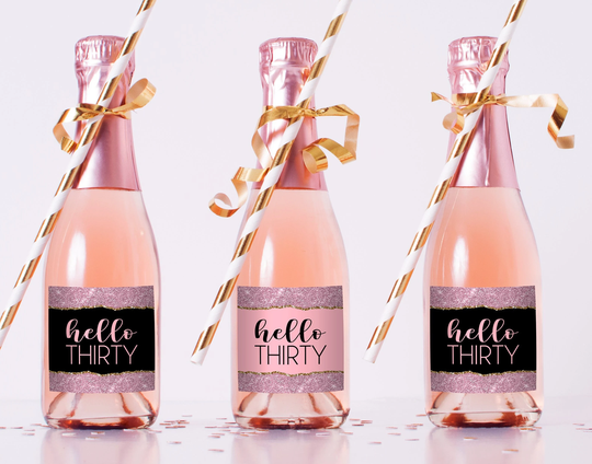 Mini Champagne Bottle Labels, 30Th Birthday Decorations, For Her Gift Her, Decor