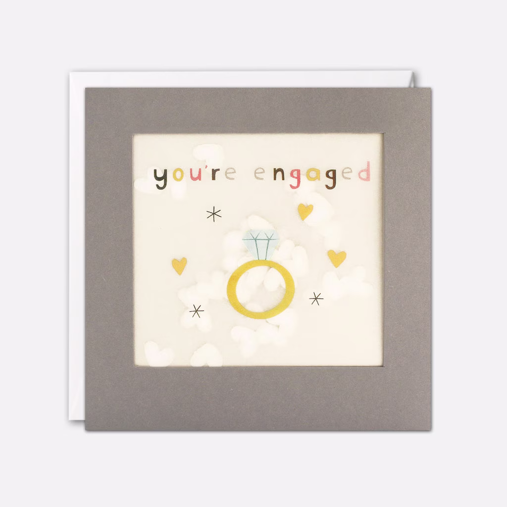 Diamond Ring Engagement Card With Paper Confetti - Shakies By James Ellis