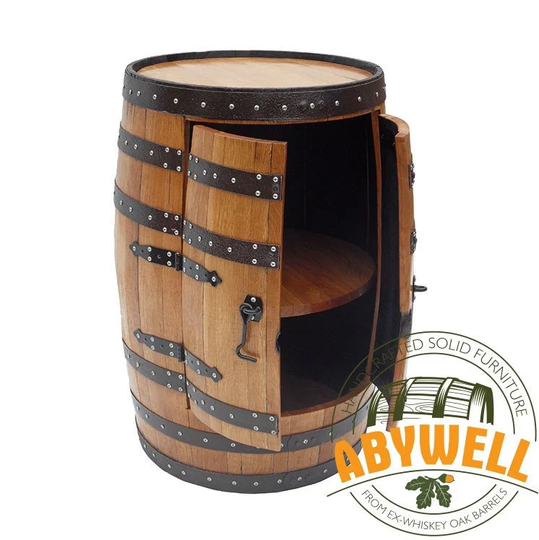 Whisky Barrel Cabinet_Oak Barrel-Bar_Handmade From Scotch Whiskey