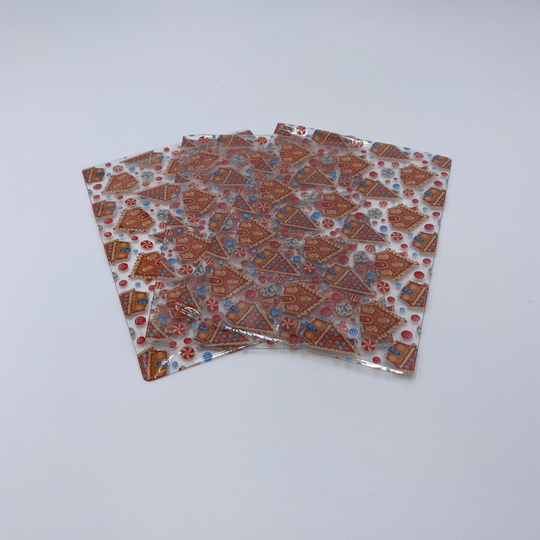 Gingerbread House, Christmas, Holiday Bow, PVC Shaker Bow Sleeve, 10cm X 15cm | 4In 6In, Supplies, Diy Hair Bows
