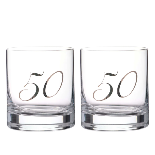50 Lettering 310ml Lead Free Crystal Whiskey Glass