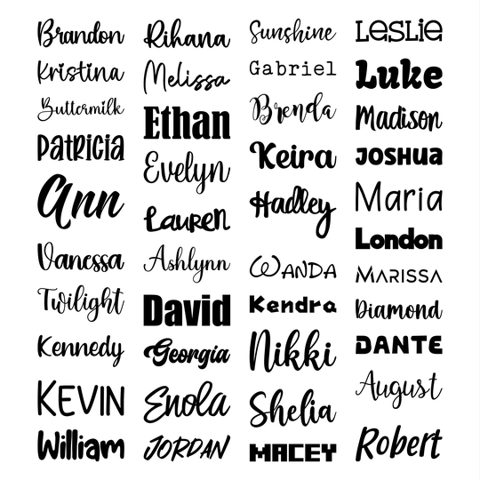 Name Decals, Tumbler Decal, Vinyl Custom Sticker, Lettering, Personalized Decal