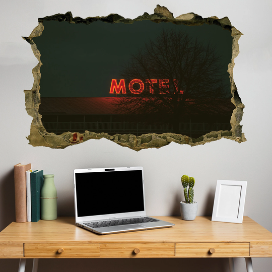 Night Motel Sign Vaporvawe Synthwave Wall Sticker Art Poster Mural Transfer Decal Print Room Home Nursery Office Shop Decor Id369