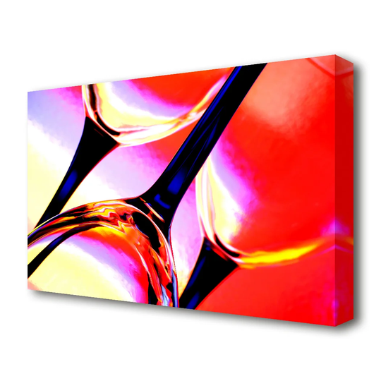 Wine Glass Trio Kitchen - Wrapped Canvas Photograph Print