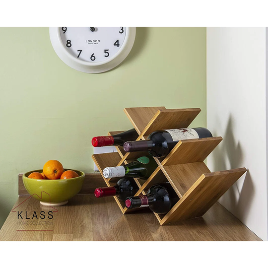 Klass 8 Bottle Wine Rack | Wine Racks Free Standing Wooden | Wine Racks For Dining Table | Home Bar Unit | Wine Racks Free Standing | Bottle Rack For