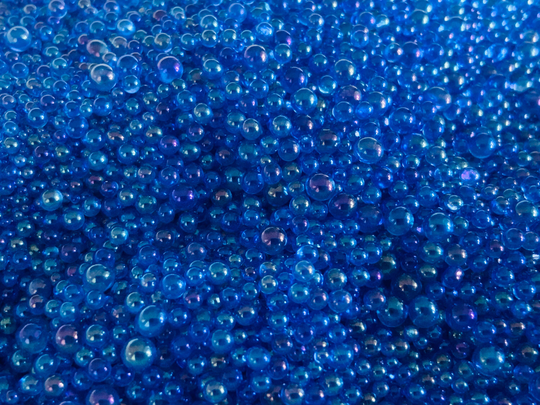 Deep Blue Glass Bubbles , Tiny Glass Shaker Filler Slime Glitter Supplies , Resin Art