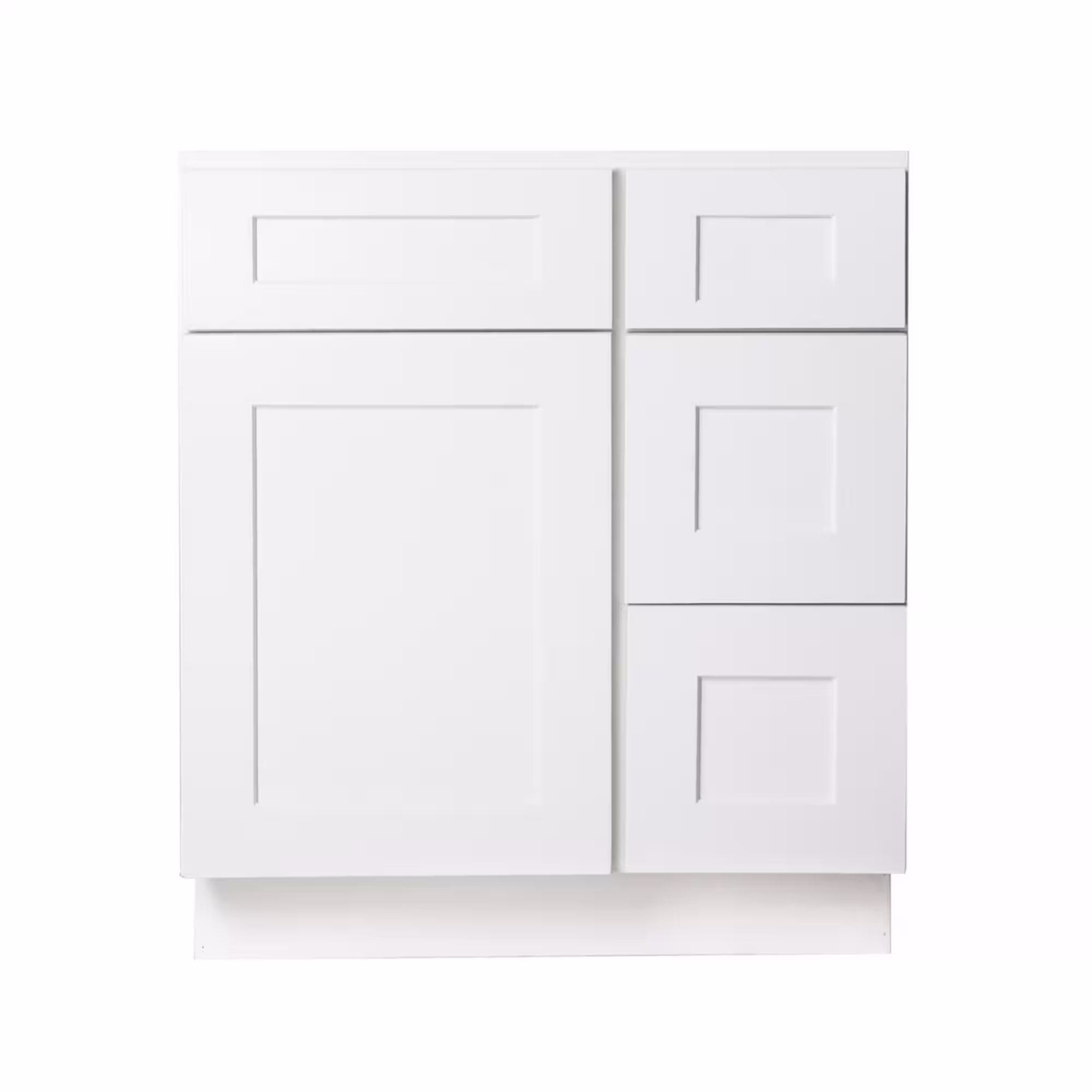 Bathroom Vanity 30 Inch, Single Sink Vanity, White Shaker Base Cabinet, With Drawers - In. Wide X 34.5 High 21 Deep