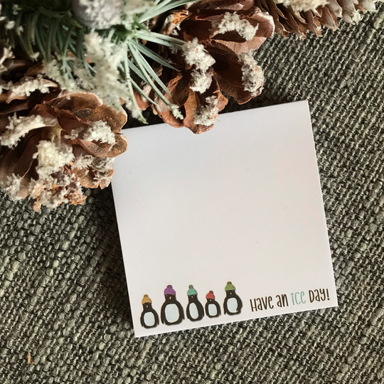 Positive Penguin Memo Pad Notepad Notes Catherine Redgate Stationery Organise Block Bujo Organiser Diary Home Office List Penguins Christmas