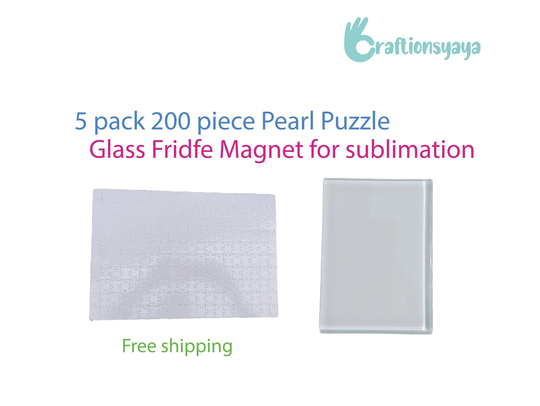 10 Pack 200Pcs Puzzle Sublimation/Puzzle Blank/Magnet Blank/Glass Magnet/200 Piece Puzzle/Glass Fridge Magnet