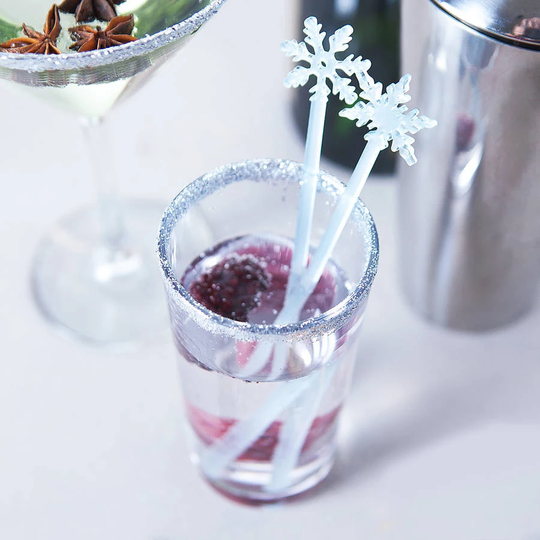 Set Of Snowflake Cocktail Stirrers - Frozen Kids Partyware Custom Drink