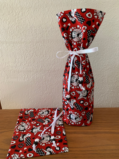 staring Betty Boop Wine Bottle Bags/Hostess Gift Bags For All Occasions/Betty Fans & Collectors