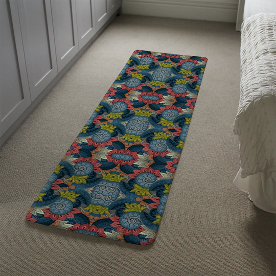 Mauston Designer Shaggy Blue/Red/Yellow Rug