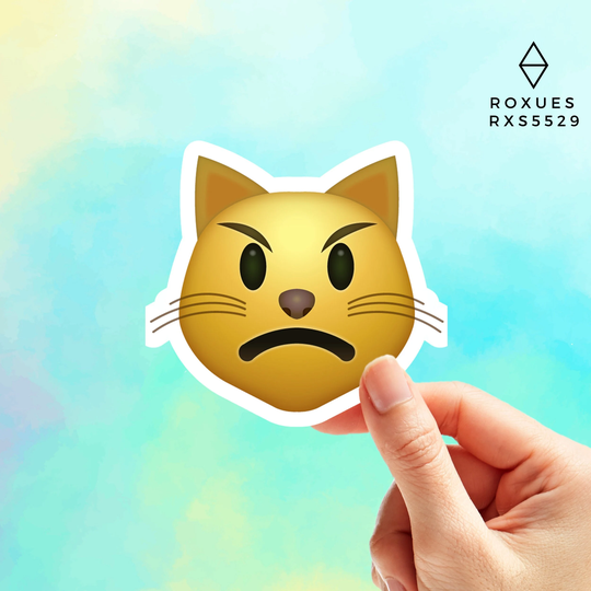 Angry Cat Emoji Sticker, Faces, Cool Stickers, Whatsapp Emojis, Stickers For Laptop, Macbook Pro Waterbottle