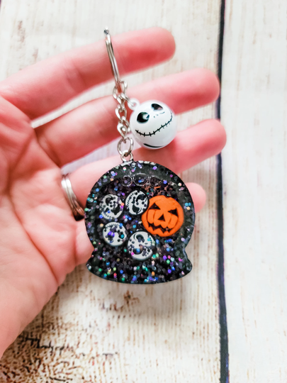 Pumpkin Halloween Shaker Keychain | Floating