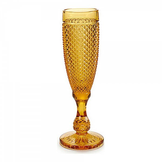 Colored Glass Cup Goblet Vintage Wine Crystal Pink Green Yellow | 6Pcs