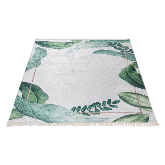 Caimas Floral Machine Woven 180X270 White/Green Area Rug