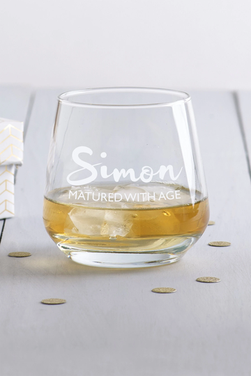 Personalised Whiskey Tumbler, Laser Engraved, Glass, Alcohol Gifts For Him, Gift Ideas, Fathers Day, Birthday Gift, Grandad