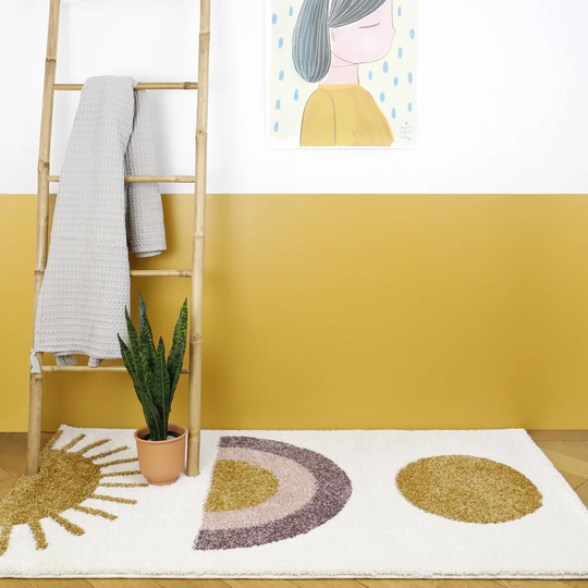 Sunshine Tufted White/Yellow Rug