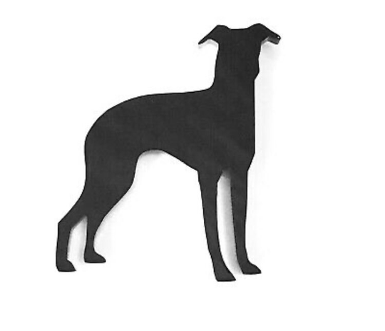 Lurcher Dog Fridge Magnet Gift in Black