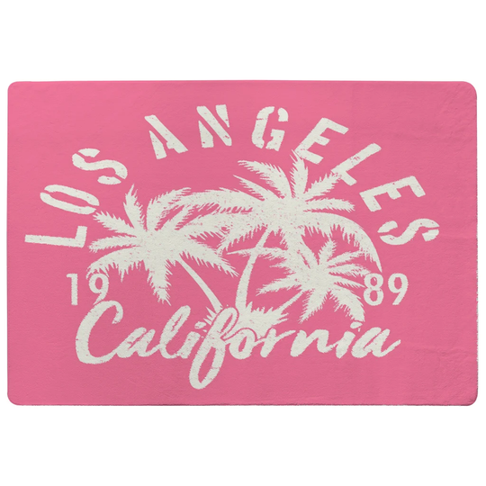 Moody Los Angeles California Shaggy Pink/White Rug